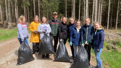Ergebnis von einer Stunde Müllsammeln