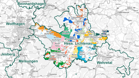 Reviergrenzen Forstamt Hessisch Lichtenau Reviergrenzen Forstamt Hessisch Lichtenau