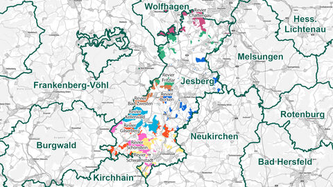 Reviergrenzen Forstamt Jesberg