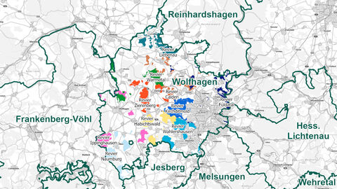 Reviergrenzen Forstamt Wolfhagen
