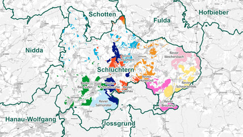Übersichtskarte Forstamt Schlüchtern