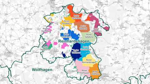 Übersichtskarte Forstamt Reinhardshagen  Übersichtskarte Forstamt Reinhardshagen