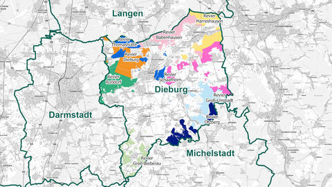 Revierkarte Forstamt Dieburg