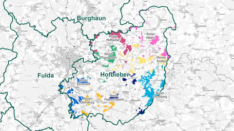 Übersichtskarte der Reviere Übersichtskarte der Reviere