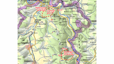 Karte der beiden Jagdgebiete für den 16./17. Dezember 2025