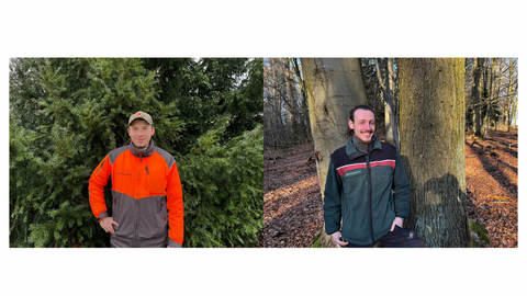 Die neuen Förster im Reinhardswald. Betriebsassistent Johannes Hanke (links) und Revierleiter Finn Münch (rechts)
